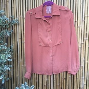 Mauve Brand Rust Button-Down Top